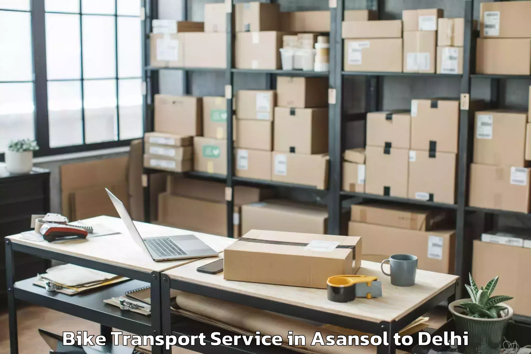 Leading Asansol to Alipur Bike Transport Provider